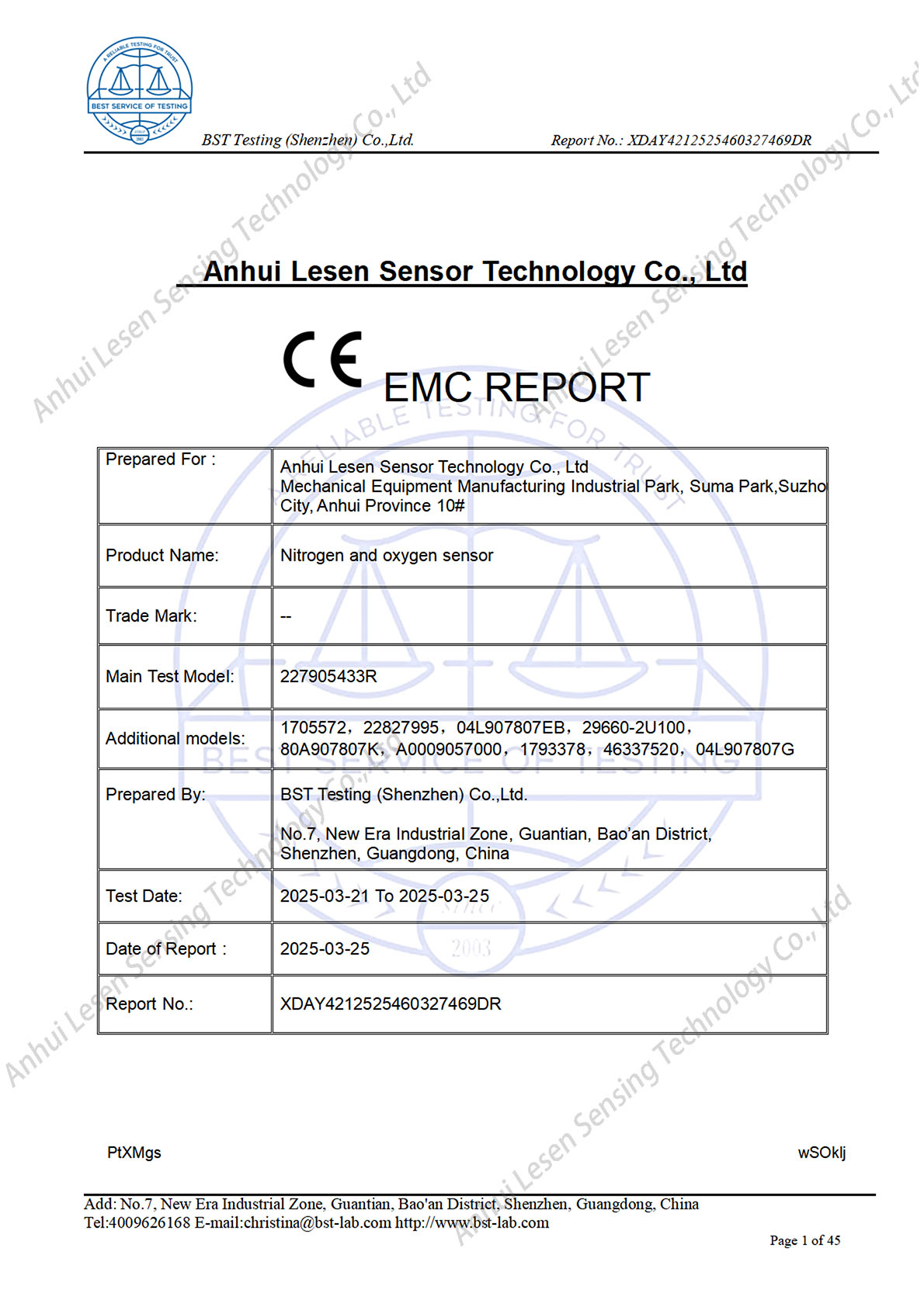 Nitrogen and oxygen sensor-EN 证书
